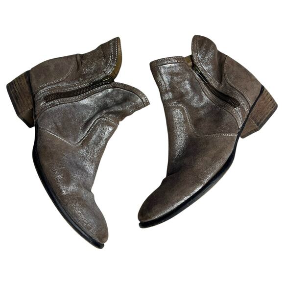 Seychelles Womens Ankle Boots 10 Lucky Penny Brown Metallic Western Leather - Picture 2 of 9